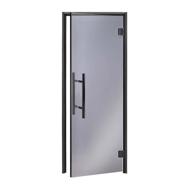 Stoomdeur Au Lux Black - 8*20 Grijs glas zwart aluminium kozijn