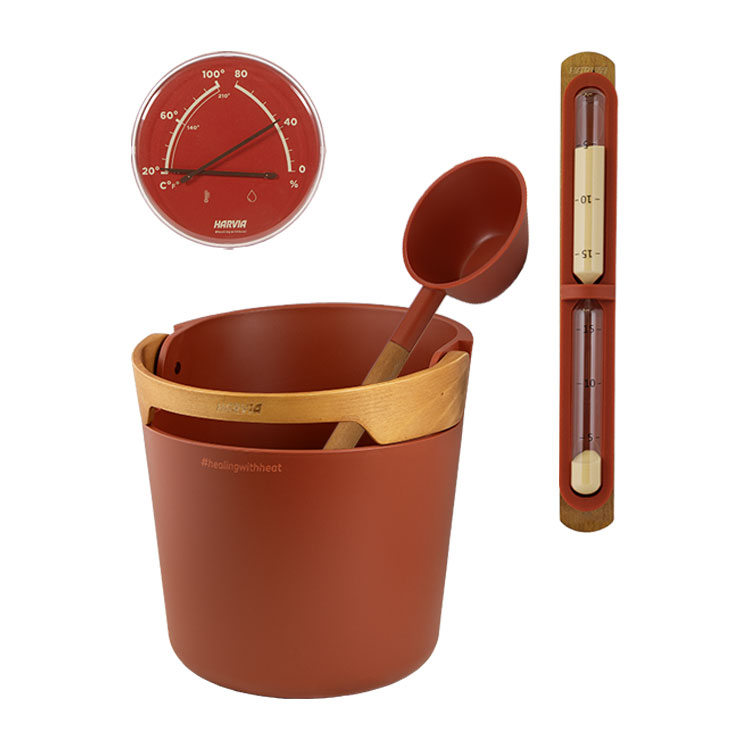 Harvia Helmi Accessoires set - Terracotta